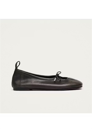 Rosalind brushed brown leather ballet flats Brushed Brown ALOHAS